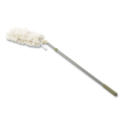 Image of Rubbermaid® Commercial FGT12000GY00 Hiduster Dusting Tool With Angled Launderable Head, 51" Extension Handle