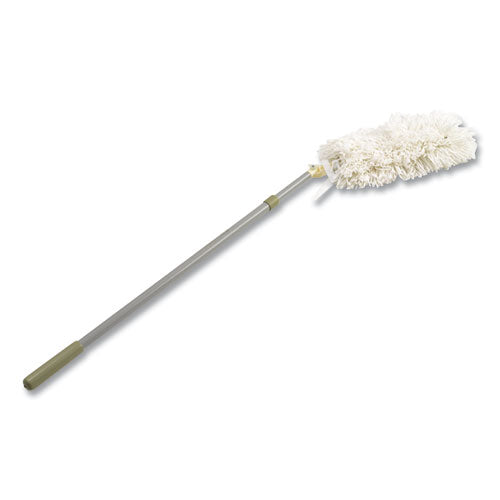 Image of Rubbermaid® Commercial FGT12000GY00 Hiduster Dusting Tool With Angled Launderable Head, 51" Extension Handle