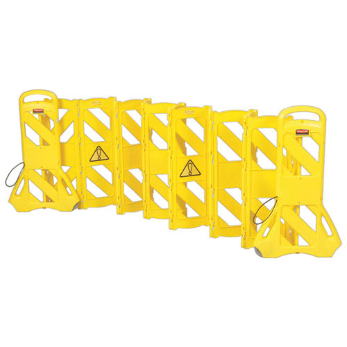 Image of Rubbermaid® Commercial FG9S1100YEL Portable Mobile Safety Barrier, Plastic, 13 ft x 40", Yellow