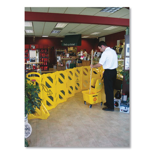 Image of Rubbermaid® Commercial FG9S1100YEL Portable Mobile Safety Barrier, Plastic, 13 ft x 40", Yellow