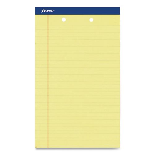 Image of Ampad® 20-233 Perforated Writing Pads, Wide/Legal Rule, (50) Canary Yellow 8.5 x 14 Sheets, Dozen