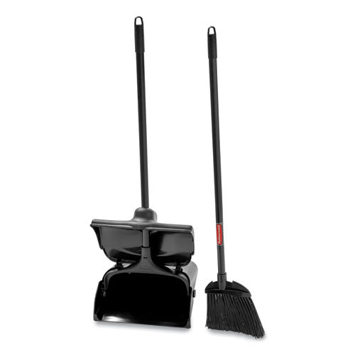 Image of Rubbermaid® Commercial FG253200BLA Lobby Pro Upright Dustpan, with Cover, 12.5 x 37, Plastic/Metal, Black