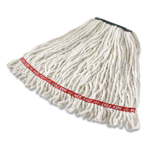 Image of Rubbermaid® Commercial FGA21206WH00 Web Foot Shrinkless Looped-End Wet Mop Head, Cotton/synthetic, Medium, White