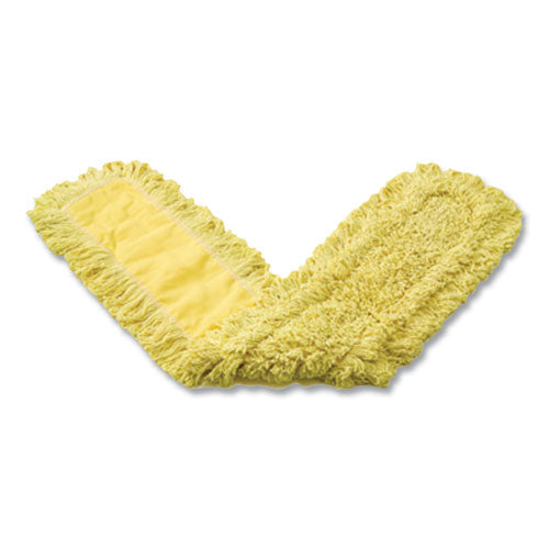 Image of Rubbermaid® Commercial FGJ15300YL00 Trapper Commercial Dust Mop, Looped-End Launderable, 5" X 24", Yellow
