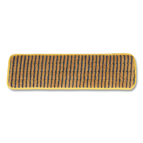 Image of Rubbermaid® Commercial FGQ81000YL00 Microfiber Scrubber Pad, Vertical Polyprolene Stripes, 18", Yellow, 6/carton