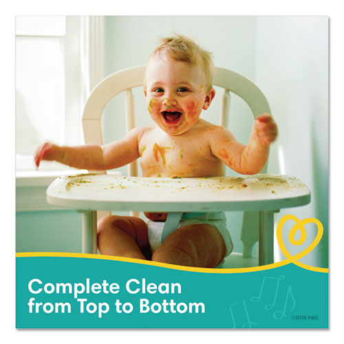 Image of Pampers® 75536 Complete Clean Baby Wipes, 1-Ply, Baby Fresh, 7 x 6.8, White, 72 Wipes/Pack, 8 Packs/Carton
