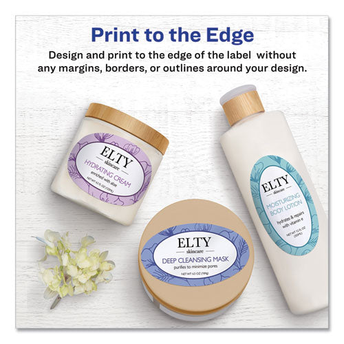 Image of Avery® 22820 Oval Labels W/ Sure Feed And Easy Peel, 2 X 3.33, Glossy White, 80/pack