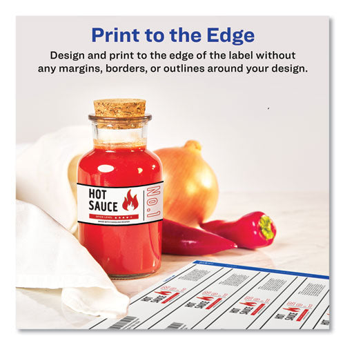 Image of Avery® 22845 Water-Resistant Wraparound Labels w/ Sure Feed, 9.75 x 1.25, White, 40/Pack