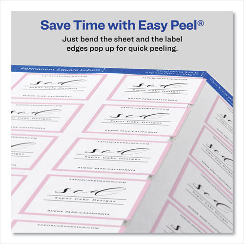 Image of Avery® 22805 Square Labels with Sure Feed and TrueBlock, 1.5 x 1.5, White, 600/Pack