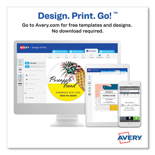 Image of Avery® 22805 Square Labels with Sure Feed and TrueBlock, 1.5 x 1.5, White, 600/Pack