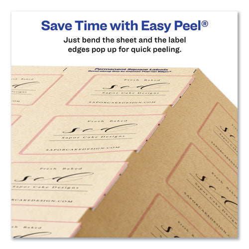 Image of Avery® 22846 Square Print-To-The-Edge Labels, Inkjet/laser Printers, 2 X 2, Kraft Brown, 12/sheet, 25 Sheets/pack