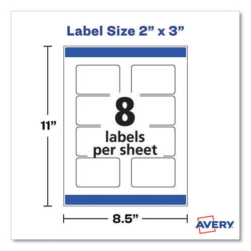Image of Avery® 22822 Print-To-The-Edge Labels With Sure Feed And Easy Peel, 2 X 3, Glossy Clear, 80/pack