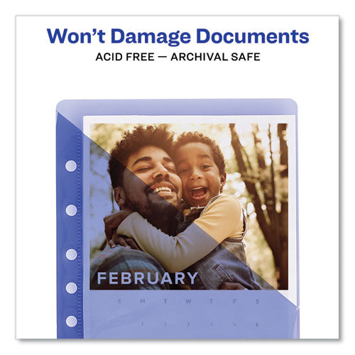 Image of Avery® 75307 Small Binder Pockets, Standard, 7-Hole Punched, Assorted, 9.25 x 5.5, 5/Pack