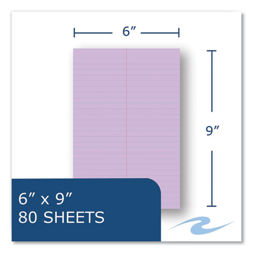 Image of Roaring Spring® ROA12264 EnviroShades Steno Notepad, White Cover, Gregg Rule, (80) Orchid 6 x 9 Sheets, 4/Pack