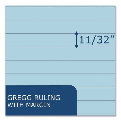 Image of Roaring Spring® ROA12284 EnviroShades Steno Notepad, White Cover, Gregg Rule, (80) Blue 6 x 9 Sheets, 4/Pack