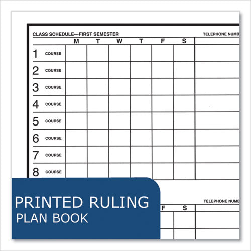 Image of Roaring SpringÂ® Student Plan Book, Homework/Assignment-Tracking, 40-Weeks: Six-Subject Day, Blue/White Cover, (100) 11 x 8.5 Sheets