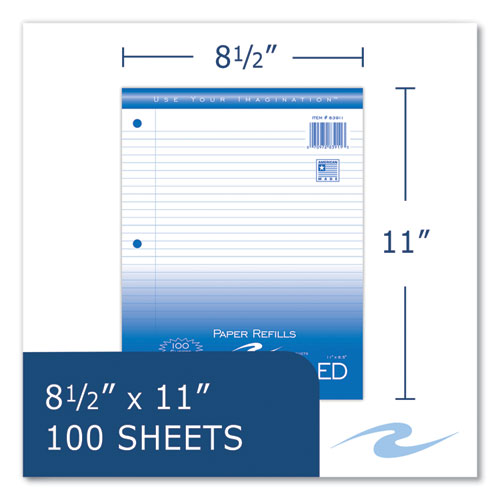 Image of Roaring Spring® 83911 Notebook Filler Paper, 3-Hole, 8.5 X 11, College Rule, 100/pack