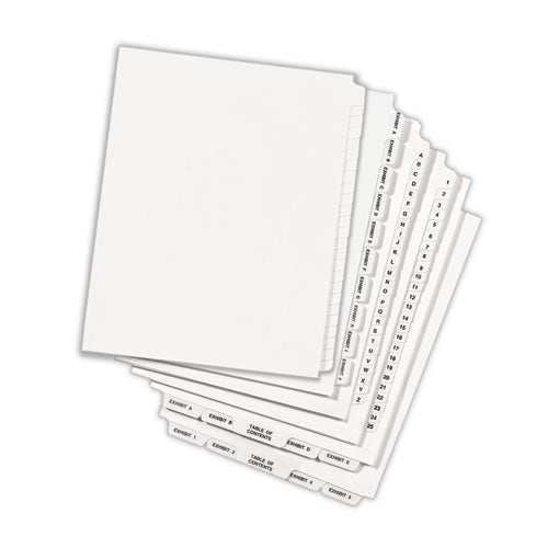 Image of Avery® 11959 Blank Tab Legal Exhibit Index Divider Set, 25-Tab, 11 x 8.5, White, 1 Set