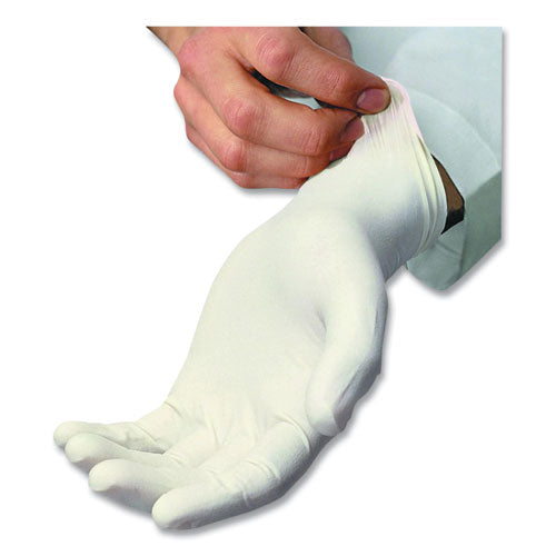 Image of AMBITEX® LLG5101 L5101 Series Lightly Powdered Latex Gloves, Large, 4 mil Thick, 9" Long, Cream, 100/Box