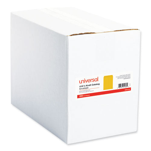 Image of Universal® UNV41165 Catalog Envelope, 28 lb Bond Weight Kraft, #10 1/2, Square Flap, Gummed Closure, 9 x 12, Brown Kraft, 250/Box