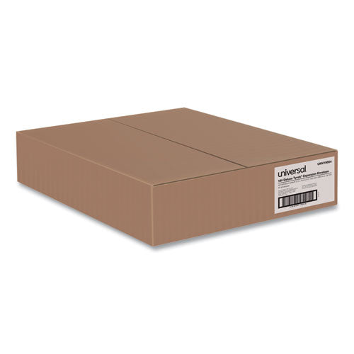 Image of UniversalÂ® Deluxe Tyvek Expansion Envelopes, Open-Side, 4" Capacity, #15 1/2, Square Flap, Self-Adhesive Closure, 12 x 16, White, 50/CT