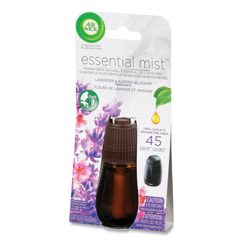 Image of Air Wick® 62338-98552 Essential Mist Refill, Lavender And Almond Blossom, 0.67 Oz Bottle, 6/carton