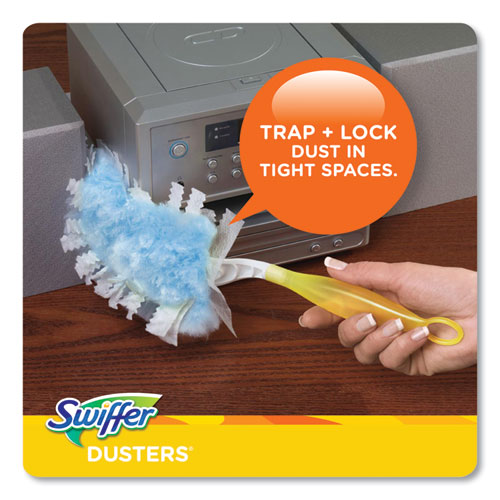 Image of Swiffer® 21459BX Dusters Refill, Dust Lock Fiber, Unscented, Light Blue, 10/box