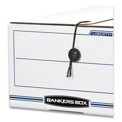 Image of Bankers Box® 11111 Liberty Plus Heavy-Duty Strength Storage Boxes, Letter Files, 12.25" X 24.13" X 10.75", White/blue, 12/carton
