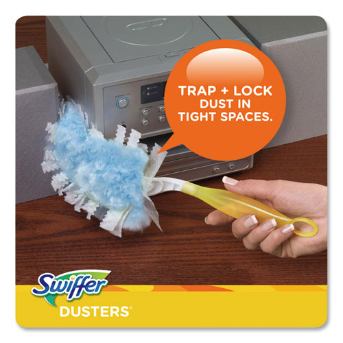 Image of Swiffer® 21459 Dusters Refill, Dust Lock Fiber, Unscented, Light Blue, 10/Box, 4 Box/Carton