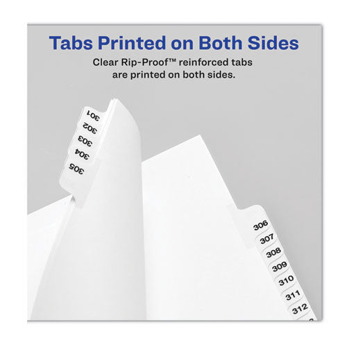 Image of Avery® 01335 Preprinted Legal Exhibit Side Tab Index Dividers, Avery Style, 25-Tab, 126 To 150, 11 X 8.5, White, 1 Set, (1335)