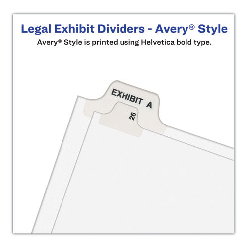 Image of Avery® 01335 Preprinted Legal Exhibit Side Tab Index Dividers, Avery Style, 25-Tab, 126 To 150, 11 X 8.5, White, 1 Set, (1335)