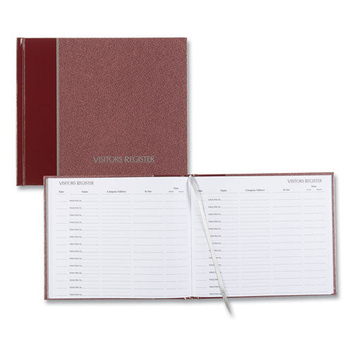 Image of National® 57803 Hardcover Visitor Register Book, Burgundy Cover, 9.78 X 8.5 Sheets, 128 Sheets/book