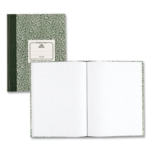 Image of National® RED53108 Composition Lab Notebook, Quadrille Rule, Green Cover, (60) 10.13 x 7.88 Sheets