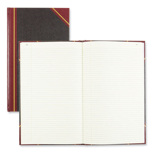 Image of National® 57151 Texthide Record Book, 1-Subject, Medium/College Rule, Black/Burgundy Cover, (500) 14 x 8.5 Sheets