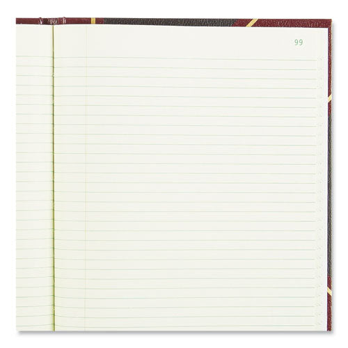 Image of National® 56231 Texthide Eye-Ease Record Book, Black/burgundy/gold Cover, 10.38 X 8.38 Sheets, 300 Sheets/book