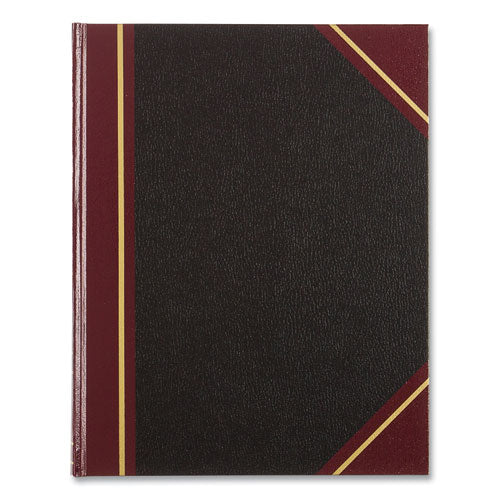 Image of National® 56211 Texthide Eye-Ease Record Book, Black/burgundy/gold Cover, 10.38 X 8.38 Sheets, 150 Sheets/book