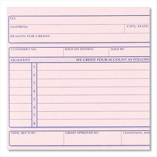 Image of Rediform® 7L787 Credit Memo Book, Three-Part Carbonless, 5.5 x 7.88, 50 Forms Total