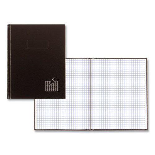 Image of BluelineÂ® Professional Quad Notebook, Quadrille Rule (4 sq/in), Black Cover, (96) 9.25 x 7.25 Sheets