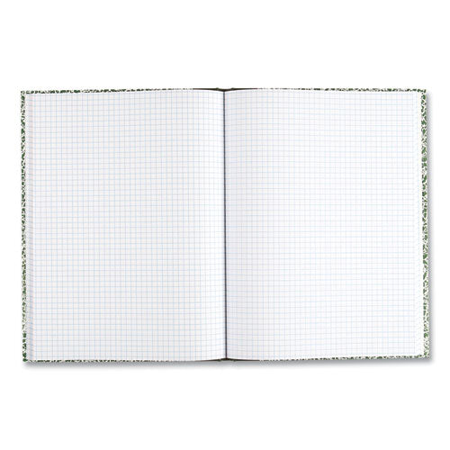 Image of National® 53110 Lab Notebook, Quadrille Rule (5 sq/in), Green Marble Cover, (96) 10.13 x 7.88 Sheets