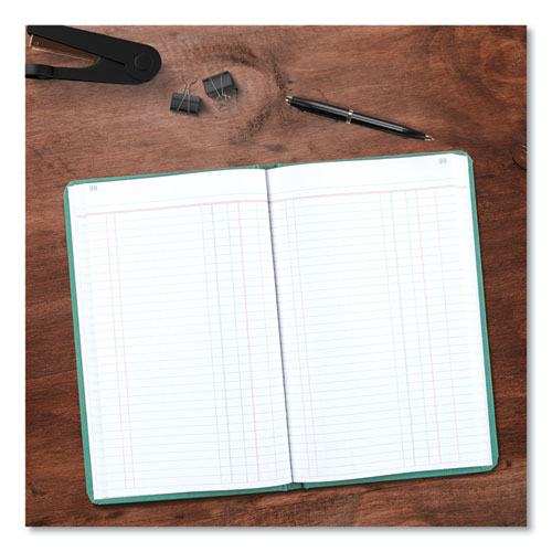 Image of National® A66500J Tuff Series Accounting Journal, Single-Page 8-Column Accounting Format, Green Cover, 12 X 7.5 Sheets, 500 Sheets/book