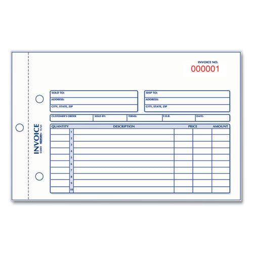Image of Rediform® 7L721 Invoice Book, Two-Part Carbonless, 5.5 x 7.88, 50 Forms Total
