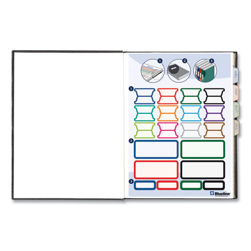 Image of Blueline® A9 Business Notebook with Self-Adhesive Labels, 1-Subject, Medium/College Rule, Black Cover, (192) 9.25 x 7.25 Sheets