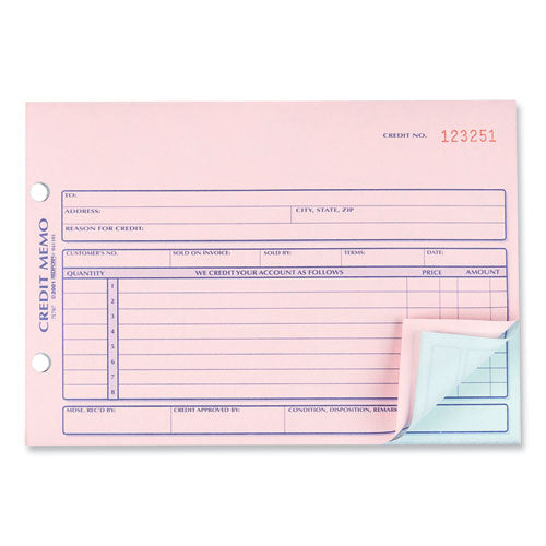 Image of Rediform® 7L787 Credit Memo Book, Three-Part Carbonless, 5.5 x 7.88, 50 Forms Total