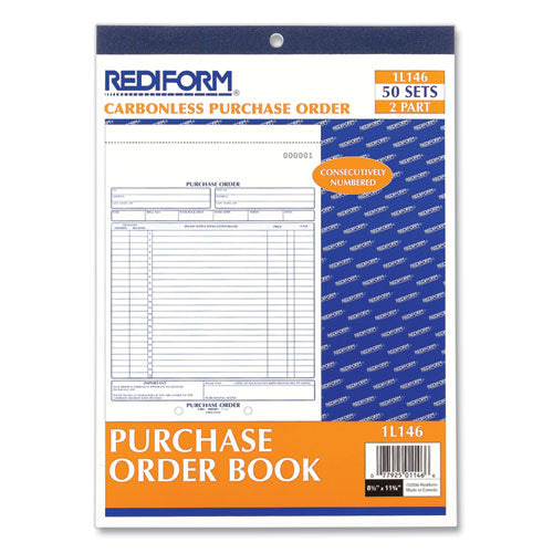 Image of Rediform® 1L146 Purchase Order Book, 17 Lines, Two-Part Carbonless, 8.5 x 11, 50 Forms Total
