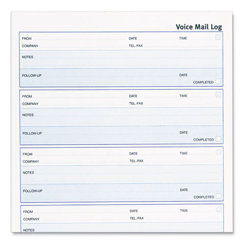 Image of Rediform® 51114 Follow-up Wirebound Voice Mail Log Book, One-Part (No Copies), 7.5 x 2, 5 Forms/Sheet, 500 Forms Total