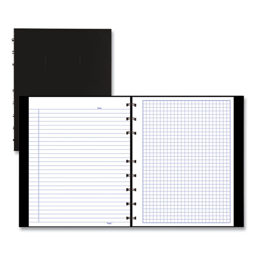 Image of Blueline® A44C.81 NotePro Quad Notebook, Data/Lab-Record Format with Narrow and Quadrille Rule Sections, Black Cover, (96) 9.25 x 7.25 Sheets