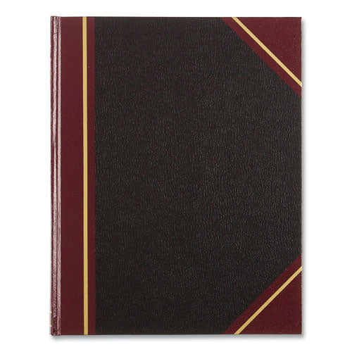 Image of National® 56231 Texthide Eye-Ease Record Book, Black/burgundy/gold Cover, 10.38 X 8.38 Sheets, 300 Sheets/book