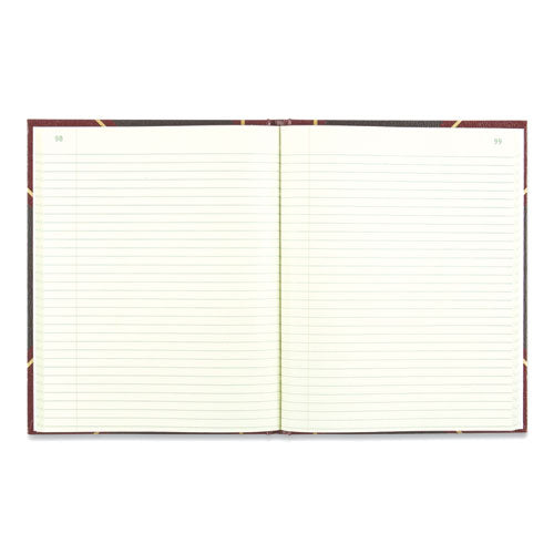 Image of National® 56231 Texthide Eye-Ease Record Book, Black/burgundy/gold Cover, 10.38 X 8.38 Sheets, 300 Sheets/book