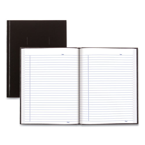 Image of Blueline® A9 Business Notebook with Self-Adhesive Labels, 1-Subject, Medium/College Rule, Black Cover, (192) 9.25 x 7.25 Sheets