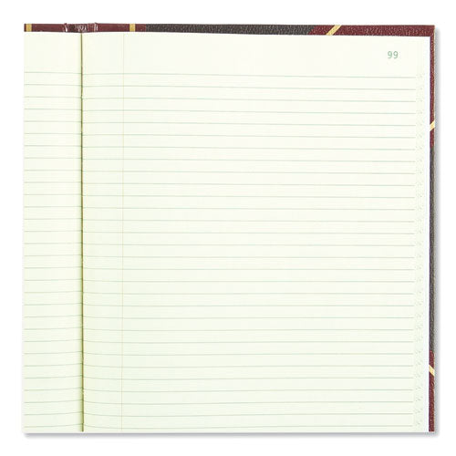 Image of National® 56211 Texthide Eye-Ease Record Book, Black/burgundy/gold Cover, 10.38 X 8.38 Sheets, 150 Sheets/book